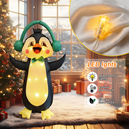 【Christmas gift】Instant Holiday Cheer: LED Penguin with One-Touch Inflation and Remote Control!