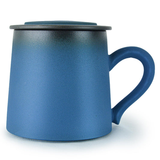 JDCervita SL-Handmade Ceramic Coffee Mugs, 11.2 OZ Colored Glaze Coffee Cups with Lids