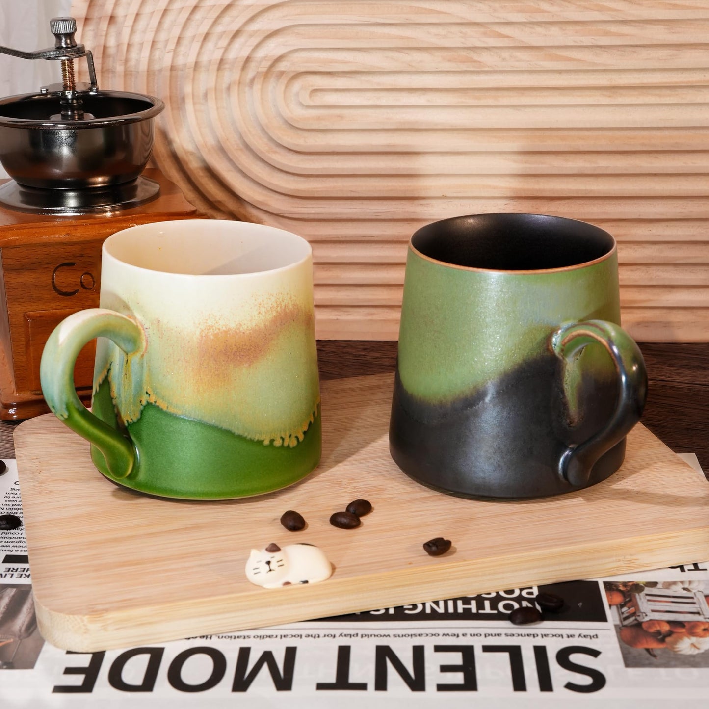 Ceramic Coffee Mug Set of 2, Coffee Mugs with Lid,11.2 OZ Coffee Cup Ceramic Engagement Gifts for Couples Newly Engaged Wedding Gifts Married Couples Anniversary