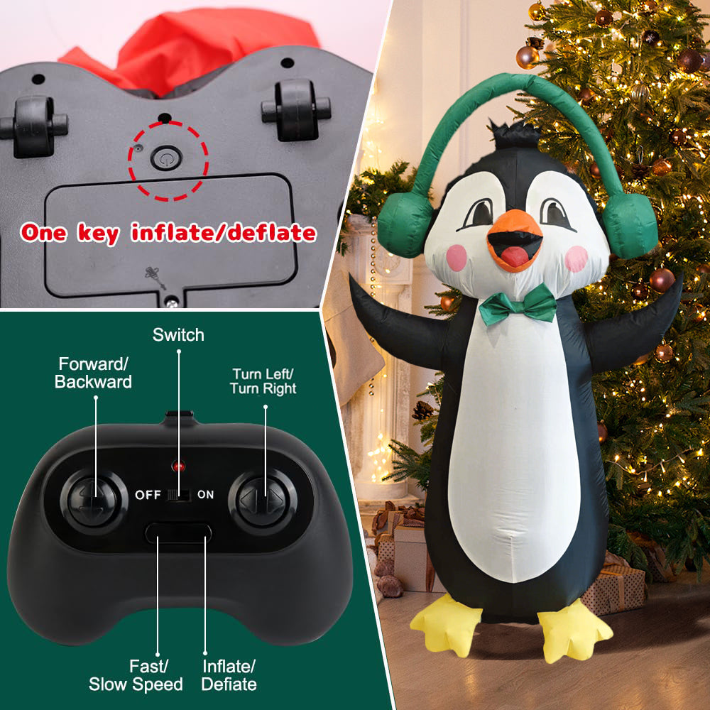 【Christmas gift】Instant Holiday Cheer: LED Penguin with One-Touch Inflation and Remote Control!