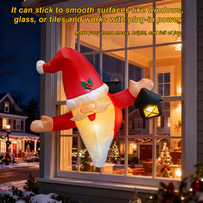 【Christmas gift】Fun and Festive: Inflatable Santa Claus Window Decoration with Built-in LED Lights!