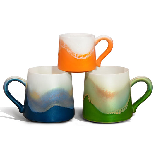 Ceramic Coffee Mugs, Parent-Child Mugs Set of 3, Brithday Gift for Women, Master Craftsmanship,80ML+330ML, Dishwasher and Microwave Cups