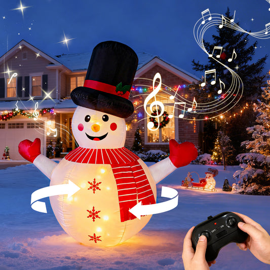 【Christmas gift】Festive Fun: Inflatable Snowman with LED Lights, Music, and Motion for a Merry Christmas!