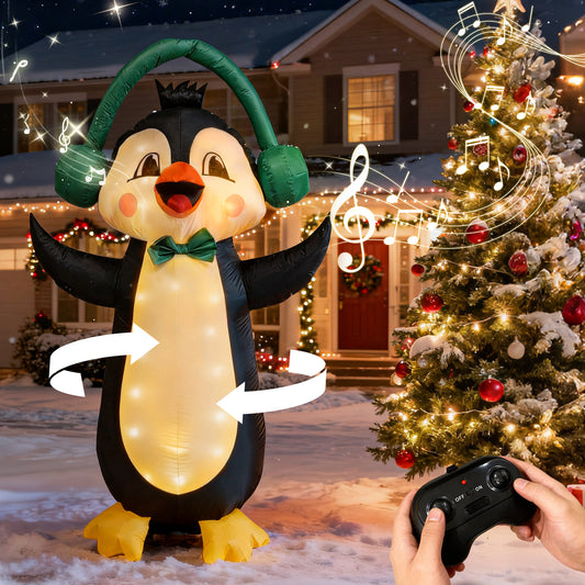 【Christmas gift】Instant Holiday Cheer: LED Penguin with One-Touch Inflation and Remote Control!