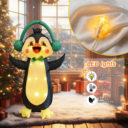 【Christmas gift】Instant Holiday Cheer: LED Penguin with One-Touch Inflation and Remote Control!