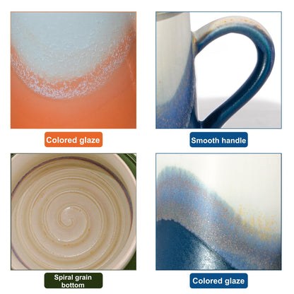 Ceramic Coffee Mugs, Parent-Child Mugs Set of 3, Brithday Gift for Women, Master Craftsmanship,80ML+330ML, Dishwasher and Microwave Cups