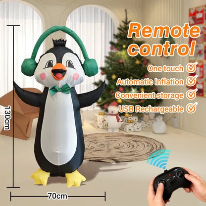 【Christmas gift】Instant Holiday Cheer: LED Penguin with One-Touch Inflation and Remote Control!
