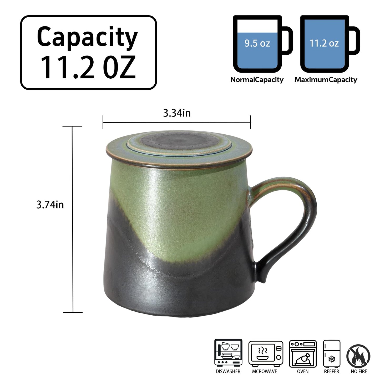 Ceramic Coffee Mug Set of 2, Coffee Mugs with Lid,11.2 OZ Coffee Cup Ceramic Engagement Gifts for Couples Newly Engaged Wedding Gifts Married Couples Anniversary