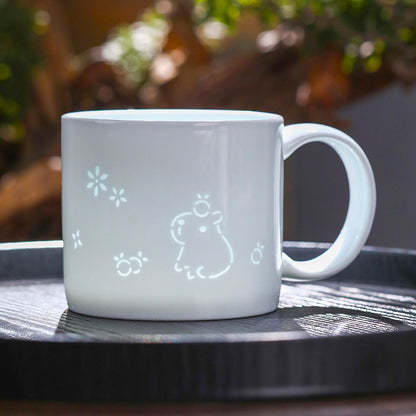 Jingdezhen ceramic cups - high-end, exquisite, charming mugs, tall appearance, high-quality coffee cups, couples' cups, office and household drinking cups