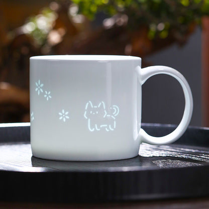 Jingdezhen ceramic cups - high-end, exquisite, charming mugs, tall appearance, high-quality coffee cups, couples' cups, office and household drinking cups